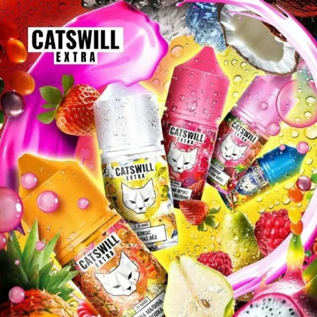 Жидкость Catswill Extra Salt - Хубба-бубба клубника черника арбуз Жидкость Catswill Extra Salt - Хубба-бубба клубника черника арбуз