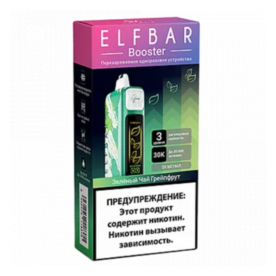 Elf Bar Booster 30000 - Зелёный Чай Грейпфрут