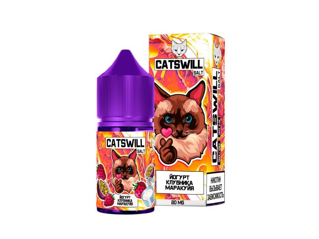 Жидкость Catswill Salt - Йогурт Клубника-Маракуйя Жидкость Catswill Salt - Йогурт Клубника-Маракуйя